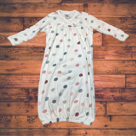 Modern Moments Polka Dot White Sleeper Gown Baby Size 0-6 Months - Picture 1 of 4